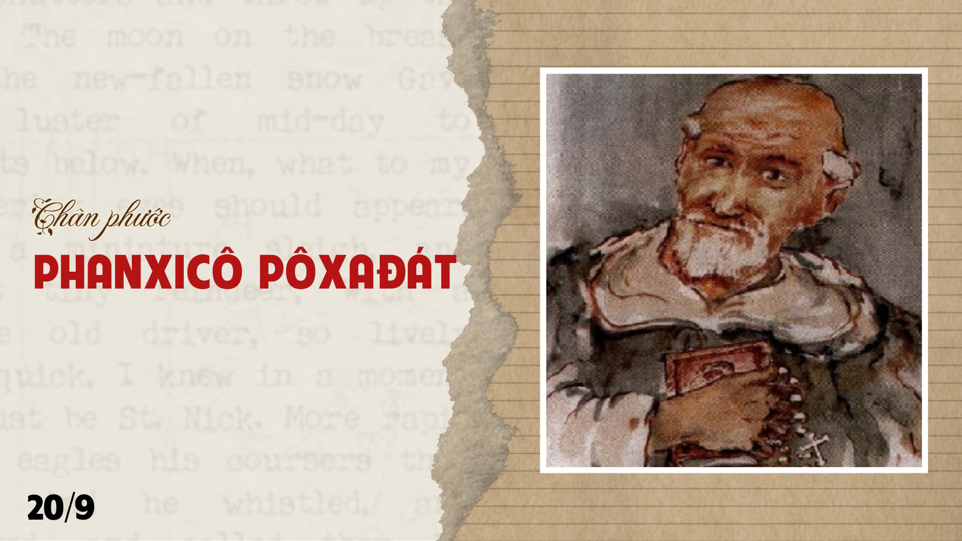 Ngày 20/9 Chân Phước Phan-xi-cô Pô-xa-đát